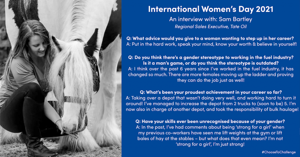 International Women's Day - Sam Bartley Tate Oil International Women's Day celebration photo