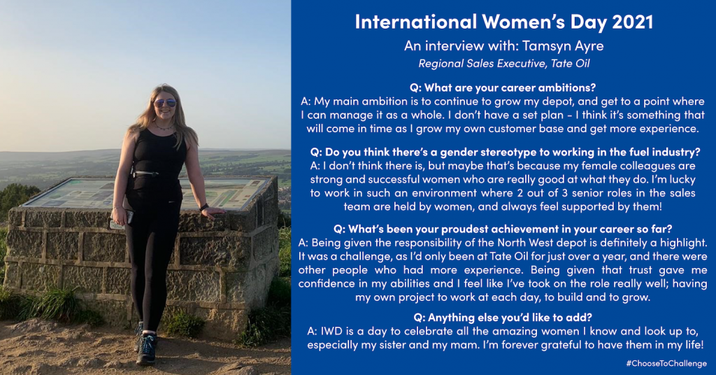 International Women's Day - Tamsyn Ayre Tate Oil International Women's Day celebration photo