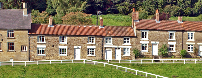 row of rural houses